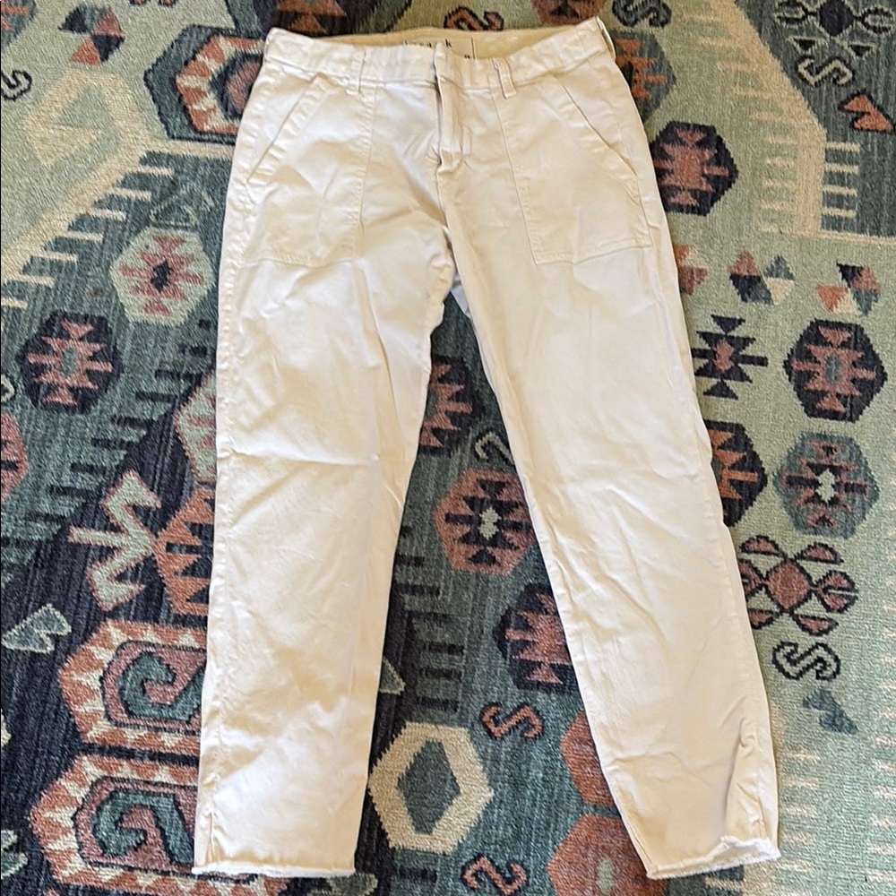 Frank & Eileen Blackrock utility pant, white. Size 6.